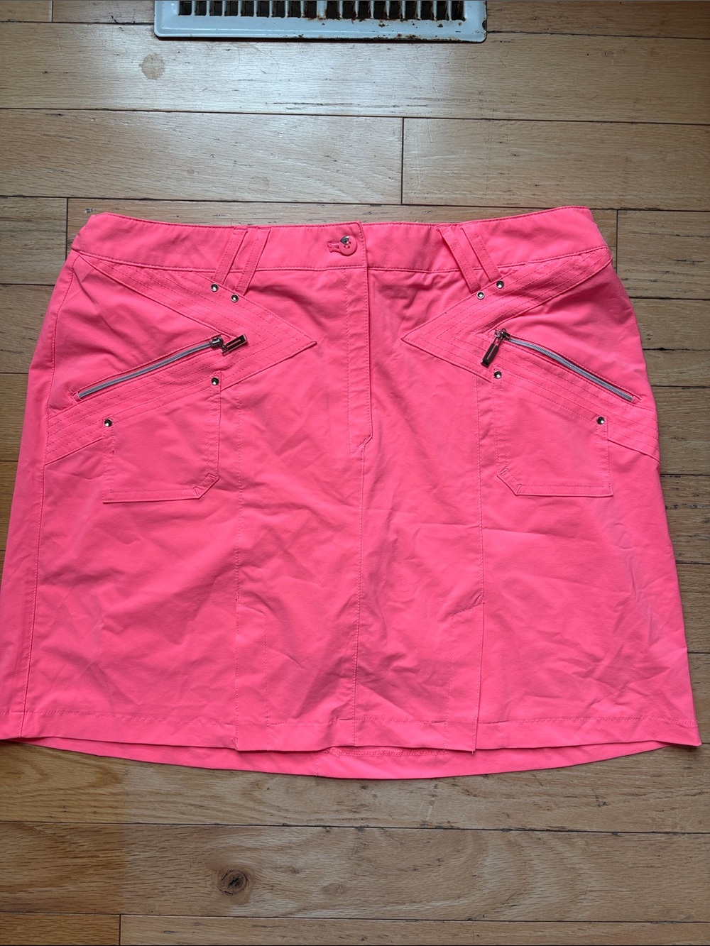 jamie sadock Neon Coral Zip-Pocket Golf Skort